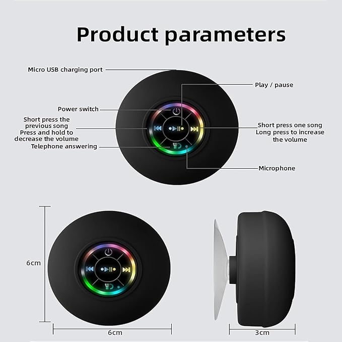 Large Suction Cup Waterproof Bluetooth Speaker